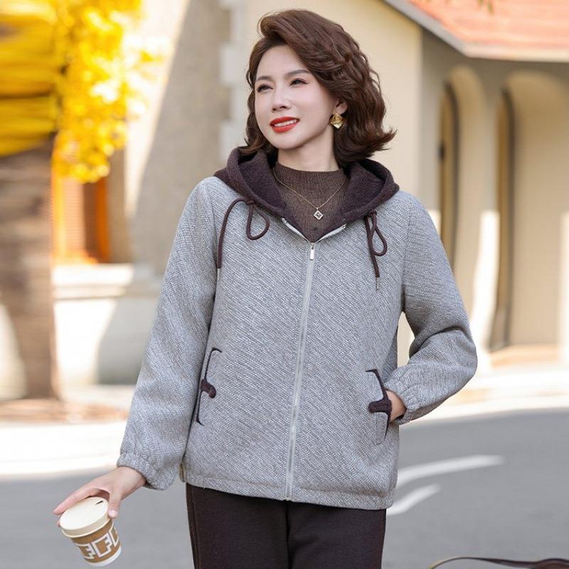 

Women s Winter Warm Fleece Hooded Jacket Casual Loose Wool Top Jacket 5XL [recommended 150-80kg] хаки