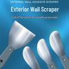 Exterior Wall Scraper and Adhesive Applicator for Grouting, Sealing, Trimming, and Leveling Windows and Doors.