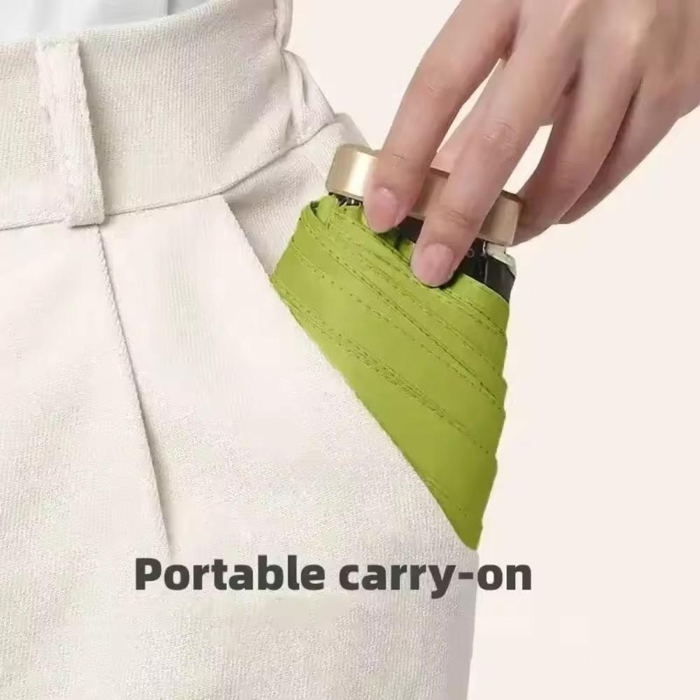 1PC 5 Fold Ultra Light Mini Umbrella Compact Travel Sun UV Protection Pocket Umbrella with Rubber Handle Parasol Umbrella