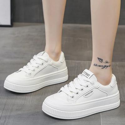 2024 Neue Mode Vielseitige Damen-Vulkanisierte Schuhe mit flacher Sohle Flachmündig Schnürschuh Rundzehen Frühling und Herbst Damenschuhe