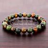 8mm Agate Tiger Eye Crystal Beaded Bracelet for Men & Women - Elastic Rope