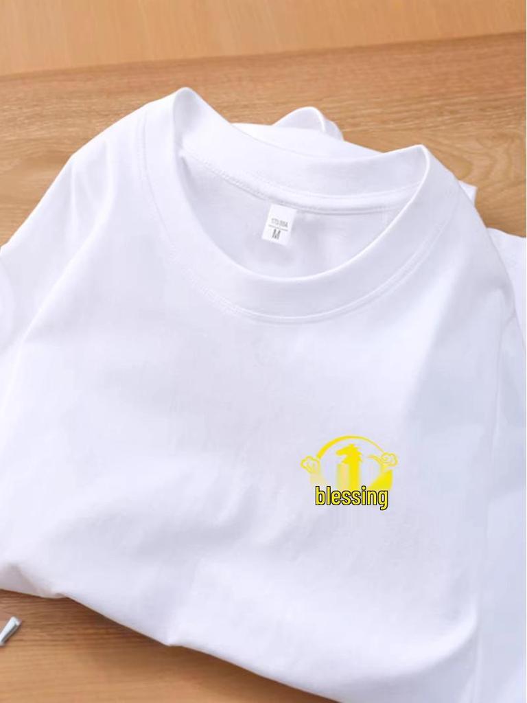 2026 Year of the Horse Unisex Cotton Short Sleeve T-shirt with Chest Badge Design