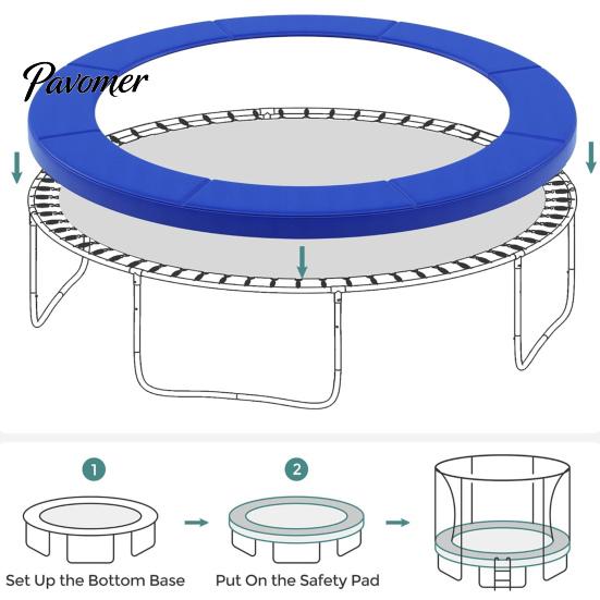 Trampoline Safety Accessory 8/10/12FT Replacement Pad UV Resistant Waterproof PVC Spring Cover Edge Protector Round Accessories Cushioning