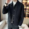 Men's Corduroy Jacket: European & American Style, Striped, Trendy Lapel for Autumn/Winter