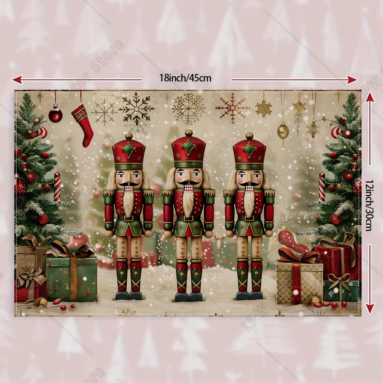 

Christmas Placemats Nutcracker Christmas Placemats Holiday Party Decorative Table Mats Coasters 4 PCS 12x18inch