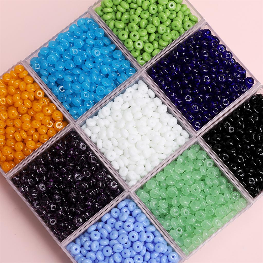 High quality wheel bead glass rice bead DIY jewelry accessories handmade beaded bracelet material