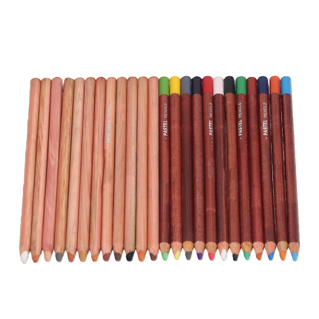 Soft Pastel Pencils 24 Colors Vibrant Drawing Pencil Set Professional Grade Pastels Art Supplies for Sketching Coloring