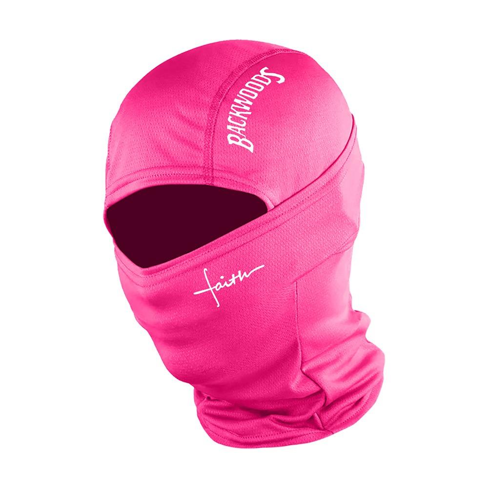 Letter Print Full Face Mask Red Heart Pattern Hood Cover Balaclava Hat Sun Protection