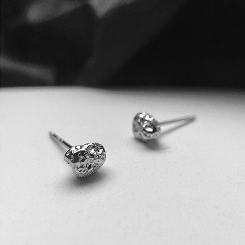 Earrings Female Summer Sterling Silver S925 Meteorite Design Niche Light Luxury High Sense Of Simplicity And Compact Earrings