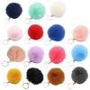 Colorful Pompoms Keychains Fluffy Plush Ball Faux Fur Keyring for Women Girl Hat Shoes Jewelry Bag Charms Accessories