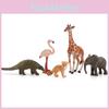 Wild Animal Pvc Figurine Collection Featuring Giraffe Tiger Elephant Flamingo For Kids Gift