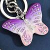 Keychain Pendant Rhinestones Inlaid Gradient Butterfly Shape Key Chain with Lobster Clasp Bag Charm Backpack Accessory