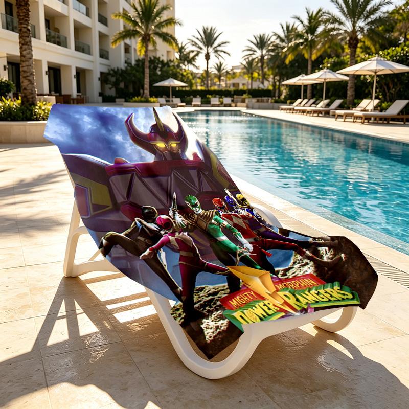 Mighty Morphin Power Rangers Print Beach Towel Design, Soft, Lightweight. for Home Bathroom, Spa, Pool, Yoga, Surfing, Camping, Gift for Family, Frien