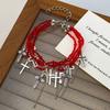 Multi-Layer Fashion Beaded Chain Cross Pendant Bracelets For Wen Men Hip Hop Punk Party Jewelry Gift