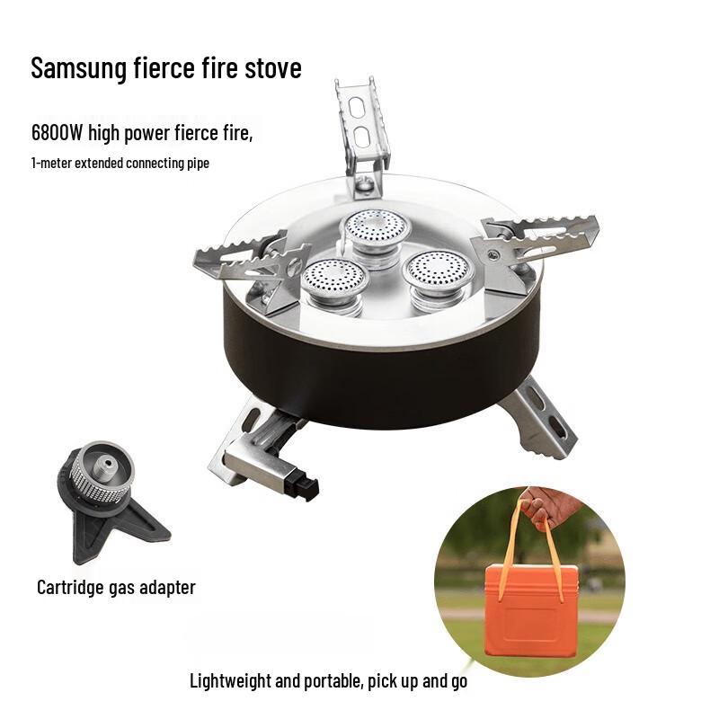 Portable Outdoor Triple-Burner Gas Camping Stove Standard