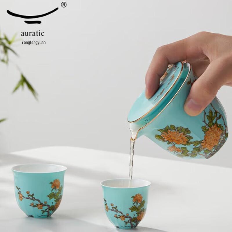 Yongfengyuan Madam Porcelain Yueji 4-Piece Travel Tea Set