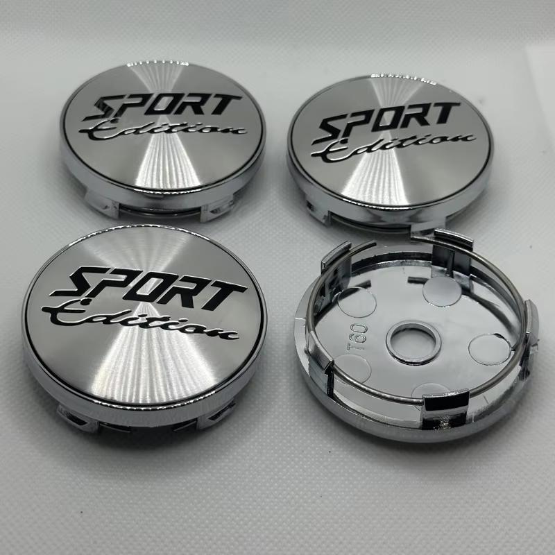 4 Stück/Set 60mm Auto Radmitte Nabenkappen Abdeckung Kit SPORT Edition Logo Dekoration Radkappe Auto Radkappe Staubdichte Abdeckungen Zubehör