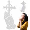 Praying Hands Wall Decor Peaceful Praying Hands Design Metal Cross Wall Decor Versatile for Living Room Patio Office Home