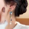 Elegant Cat Star Tassel Earrings for Women - Dreamy Niche Design with Mosquito Coil Clasp