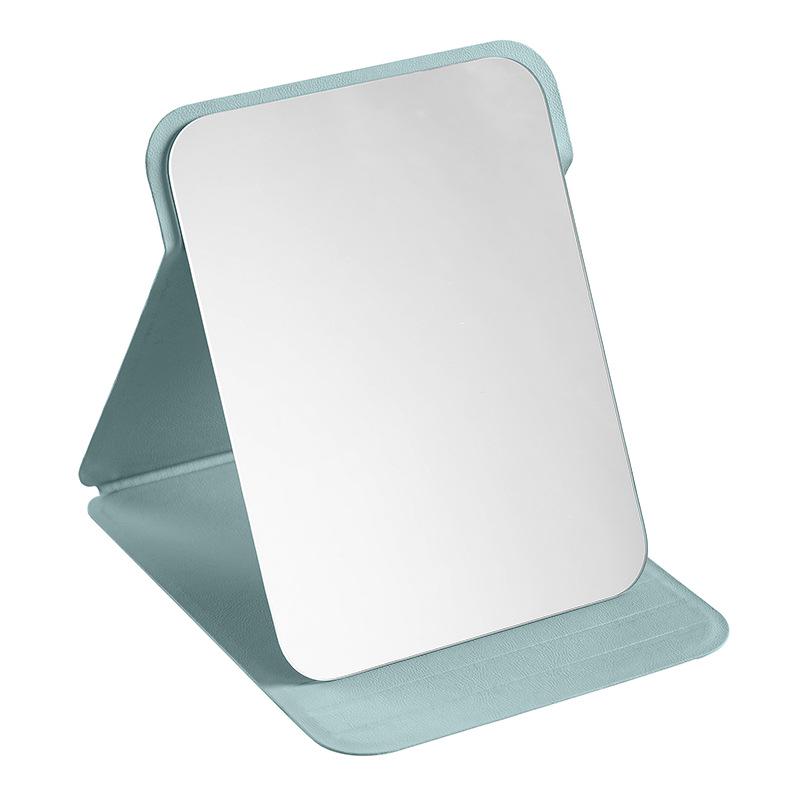 Portable PU Leather Folding Makeup Mirror - Square, Vintage Design in Large, Medium, Small for On-the-Go Beauty and Touch-Ups.