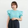 Sunshine Home Summer New Foreign Trade Orders Exported To Japan Women Clothes Round Neck Double Layer Floating Sleeve Short Sleeve Ice Silk Knit Top