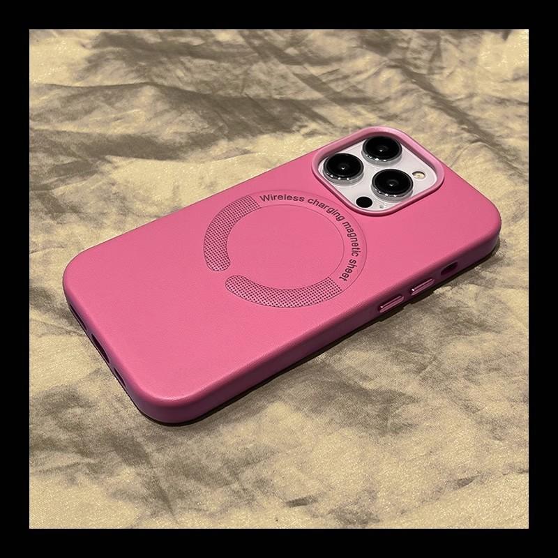 Applicable To Apple 15 Leather Mobile Phone Case MagSafe Magnetic Absorbing IPhone14 Business Model 13Pro Anti-fall Protection Case