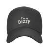 Dizzy Letter Print Baseball Cap Unisex Solid Color Adjustable Outdoor Travel Hat