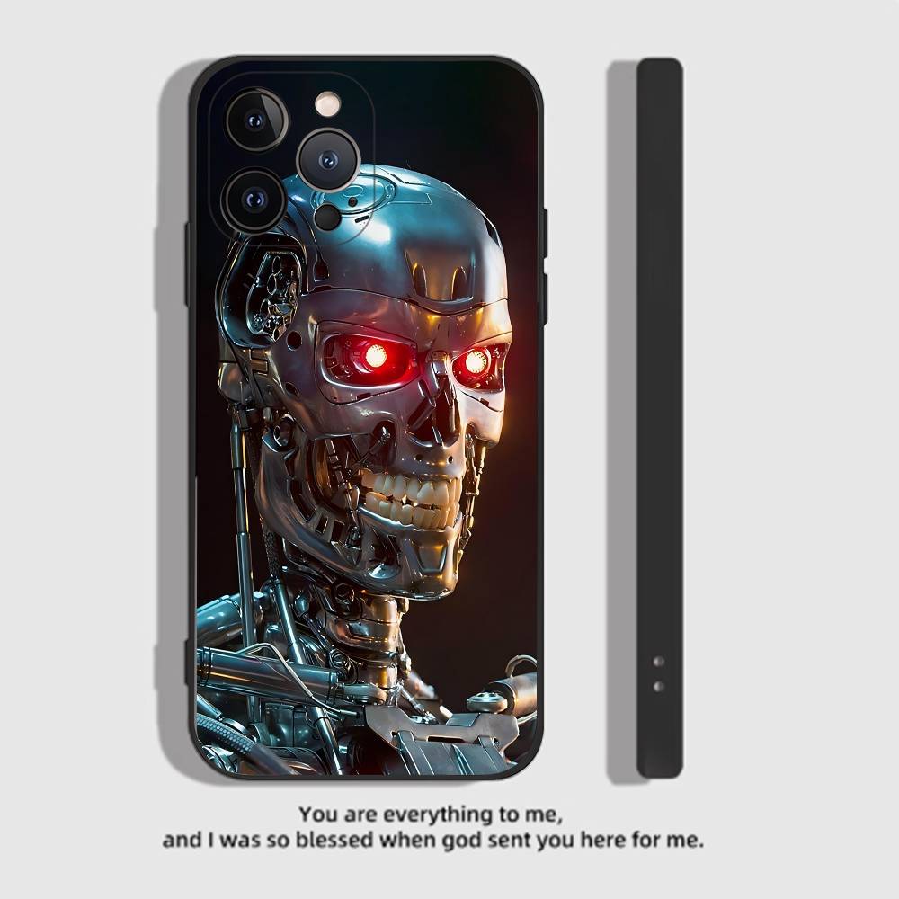 Movie The Terminator Phone Case Black Silicone Matte Phone Case For Iphone 17 Air 16 15 14 13 12 11 Pro Max TPU Soft Case