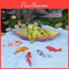Garden Resin Frog Decor For Petal Garden And Micro Landscape Including Colorful Fish