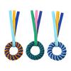Pet Chewing Toy Donut Shape Toy with Woven Oxford Fabric Cotton Rope for Teeth Grinding Cleaning Massage Safe Braided Tug Toy for Dogs