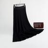Autumn 2022 A-Line Knitted Midi Skirt: Lu Gong Style Flared Slimming Skirt with Pleats