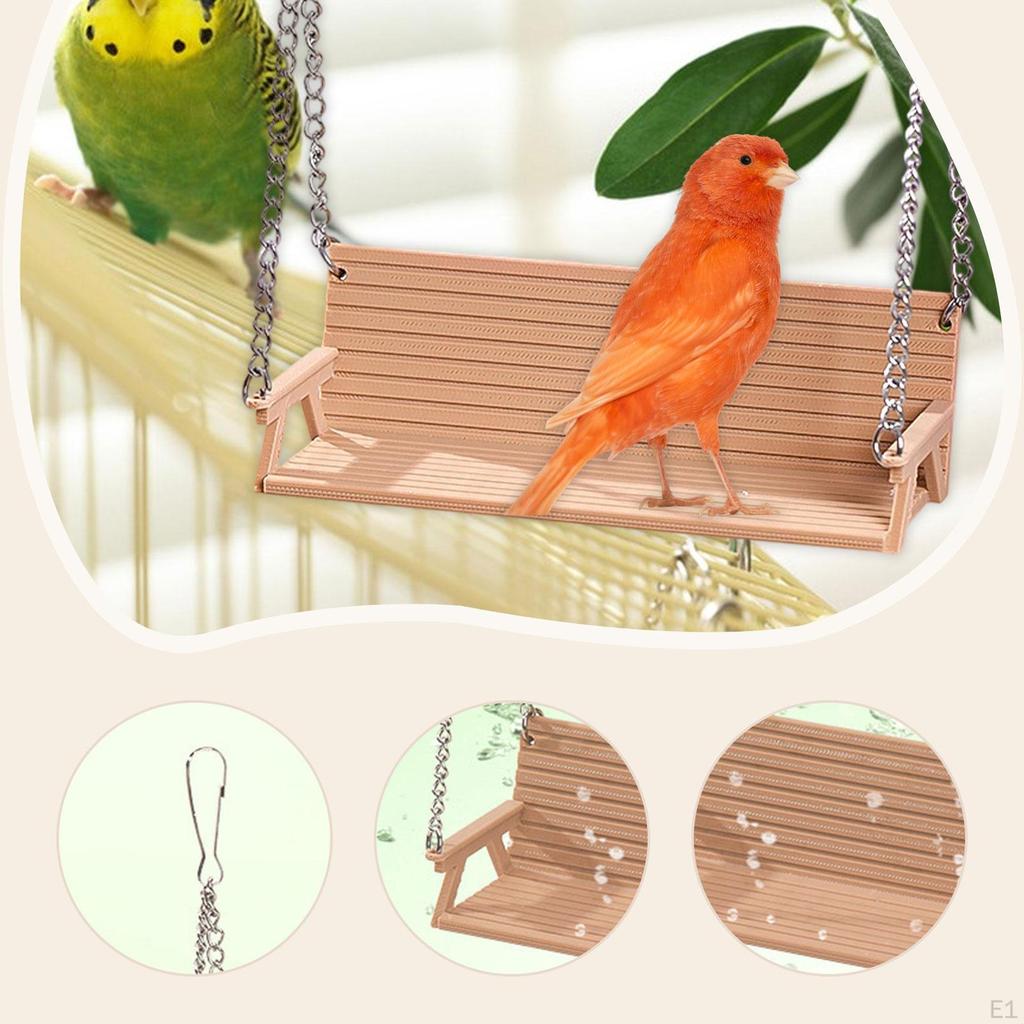 Parrot Bench Rest Stand Perch Toy Activity Center Training Decorative Cage Accessory Hanging