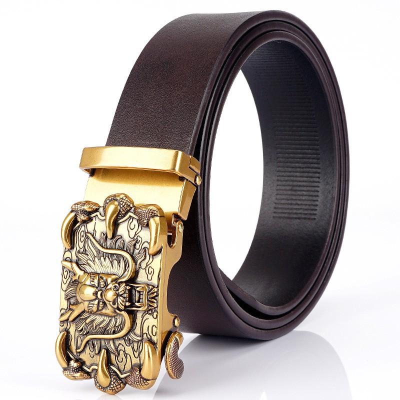 2020 Men's Leather Belt Business Automatic Buckle First-layer Cowhide Youth Korean Style Pants
