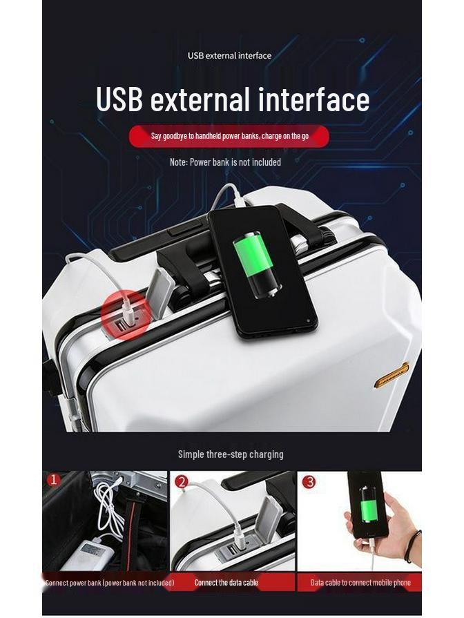 Kangaroo Leather Travel Suitcase - Durable, Large Capacity for Men, Women, and Students with Password Lock and Trolley Wheels.