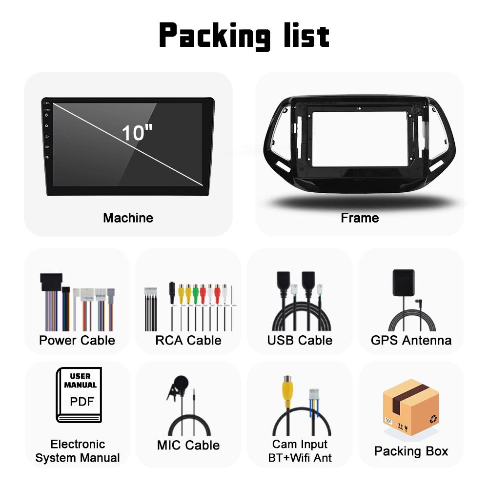 For Jeep Compass MP 2017 - 2020 Android Car Radio Multimedia Video Player Navigation GPS Carplay Touch Screen Auto Stereo Intelligent Systems