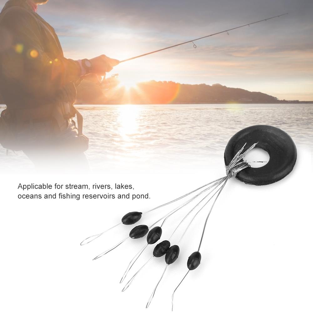 100PcsCelsiusLot Rubber Fishing Bobber Stopper Sinker Cylinder Oval Stop (Cylinder)