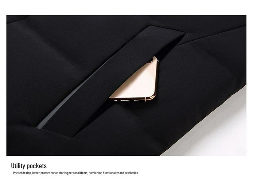 Męska długa niebieska kurtka puchowa z kapturem w stylu koreańskim