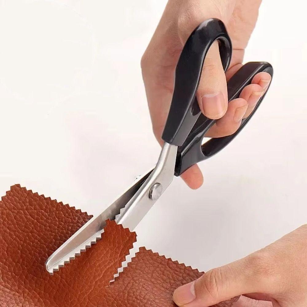 Serrated Edge Zig Zag Scissors Stainless Steel Sewing Shears Pinking Shears Fabric Cutting