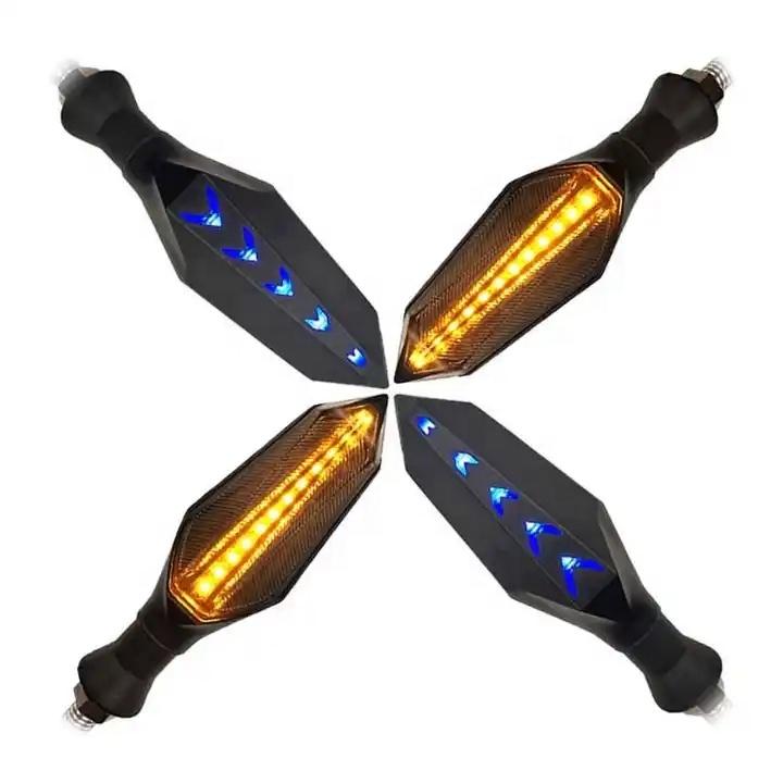 Universal Amber Blue 12V DRL Flowing Flashing Dynamic Sequential Motorcycle Led Turn Signals Light Indicator Light Motorcycle