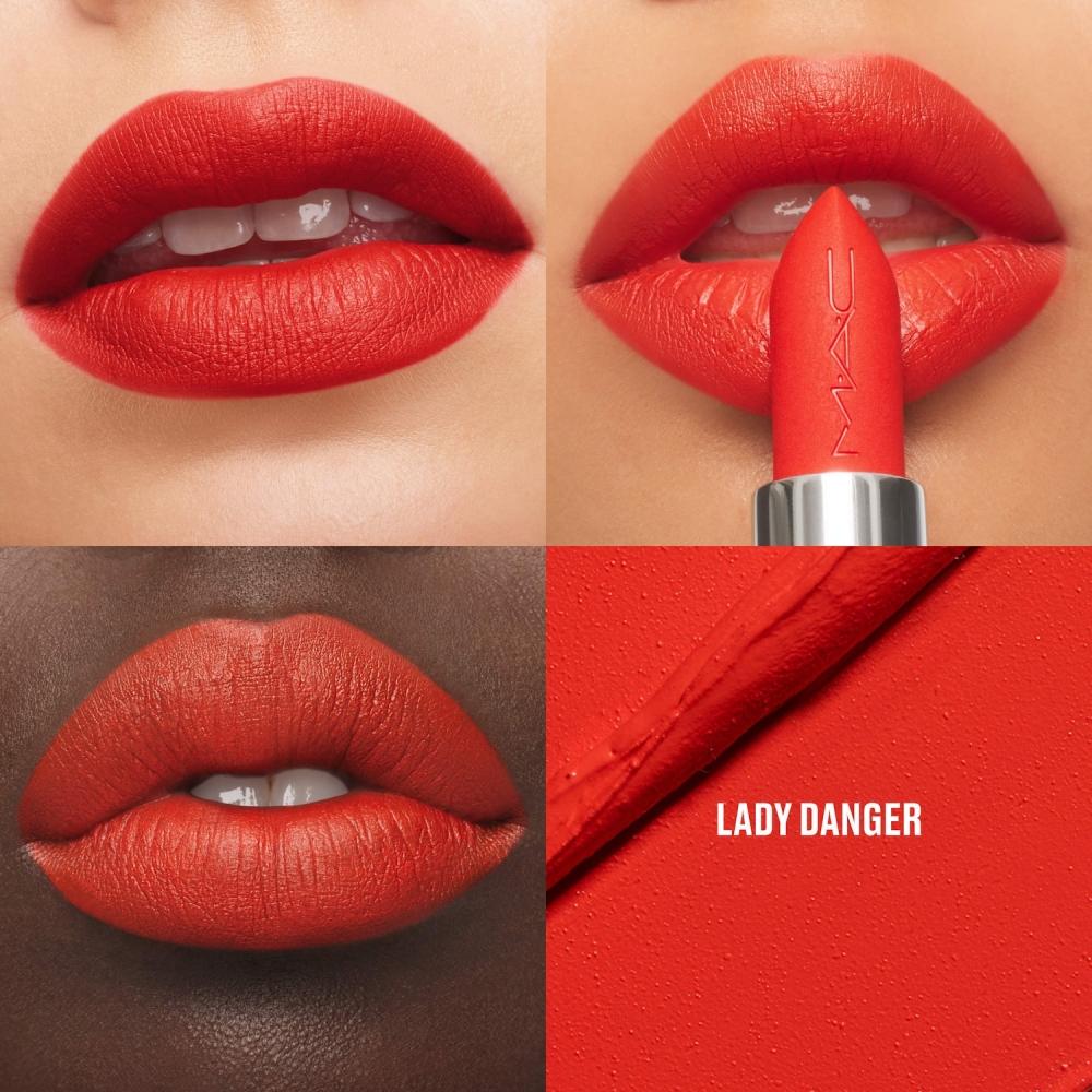 MAc CosMetics M A cxiMAl Seidiger MAtt 12Std HAlt Lippenstift 0,12 Unzen lAdy dAnger Lebhaftes Helles Korallenrot