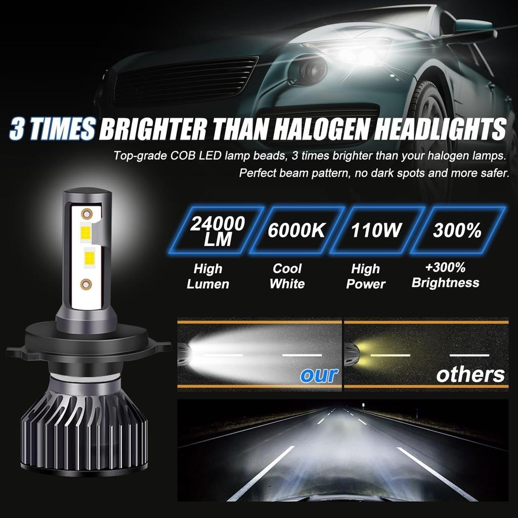 REPYL Led H4 Headlight 3570 Chip 24000LM 110W H1 H7 LED Bulb Turbo Lamp