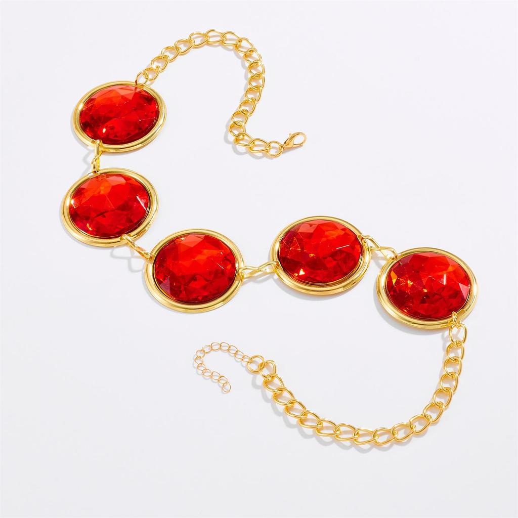 European Retro Court Style Red Gemstone Necklace - Fashionable Women's Collarbone Chain