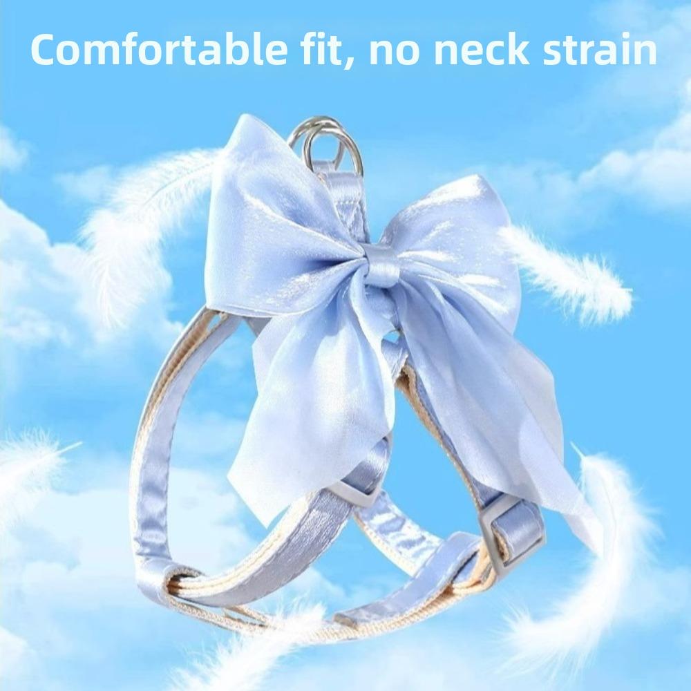 Pet Accessories Adjustable Pet Harness Escape-Proof Breathable Cat Leash Cute Bow Comfort Dog Chest Strap Outdoor Walking