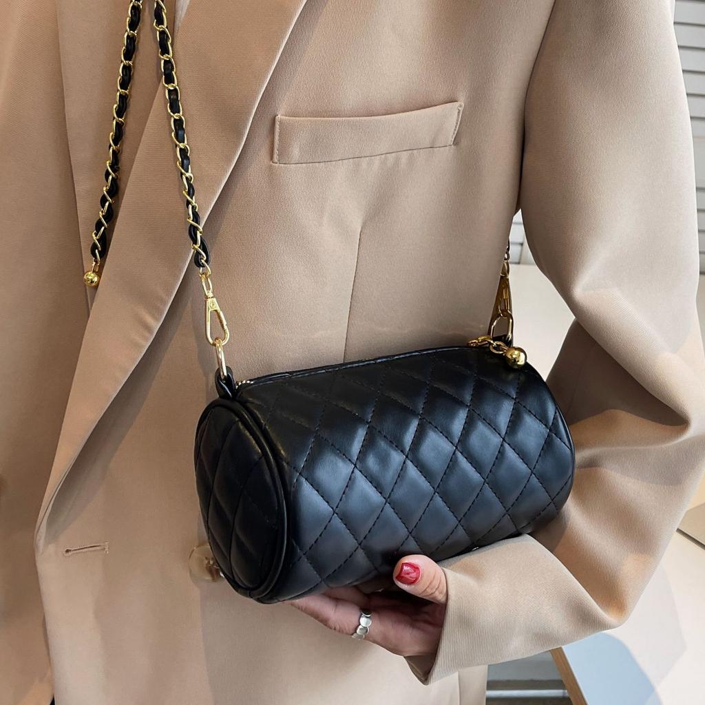 Frame This Year Popular Niche Bag Women 2025 Summer New Diamond Chain Bag Messenger Bag Internet Celebrity Cylinder Bag