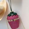 Süßes Erdbeer-Design Abend-Clutch-Tasche Handtasche Luxuriöse Strass-Umhängetasche Diamanten Kristall Hochzeits-Geldbörsen Crossbody-Taschen