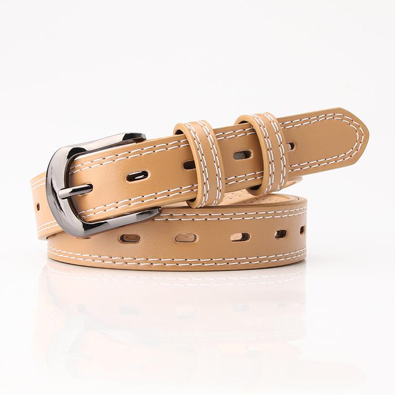 Ladies Belt Step On Double Line Decoration Fashionable Hollow Belt Women