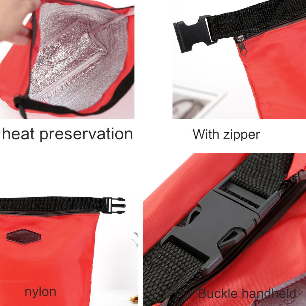 Compact Insulated Lunch Bag Waterproof Nylon Small Cool Box Portable Food Container Bag for Work School Outdoor Picnic