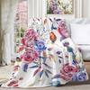 Romantic Rose Floral Blanket For Valentine's Day Gift Soft Flower Fleece Blanket for Bed Sofa Couch Chair Outdoor Travel Camping