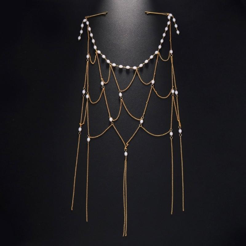 Prachtige Legering Haarstuk Haarversiering Met Fijne Parels Kwastjes Ideaal Voor Bruiden En Avondfeesten