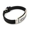 Pattern Stainless Steel Cross Silicone Bracelet Jewelry Accessories Men Wristband Korean Hand Rope